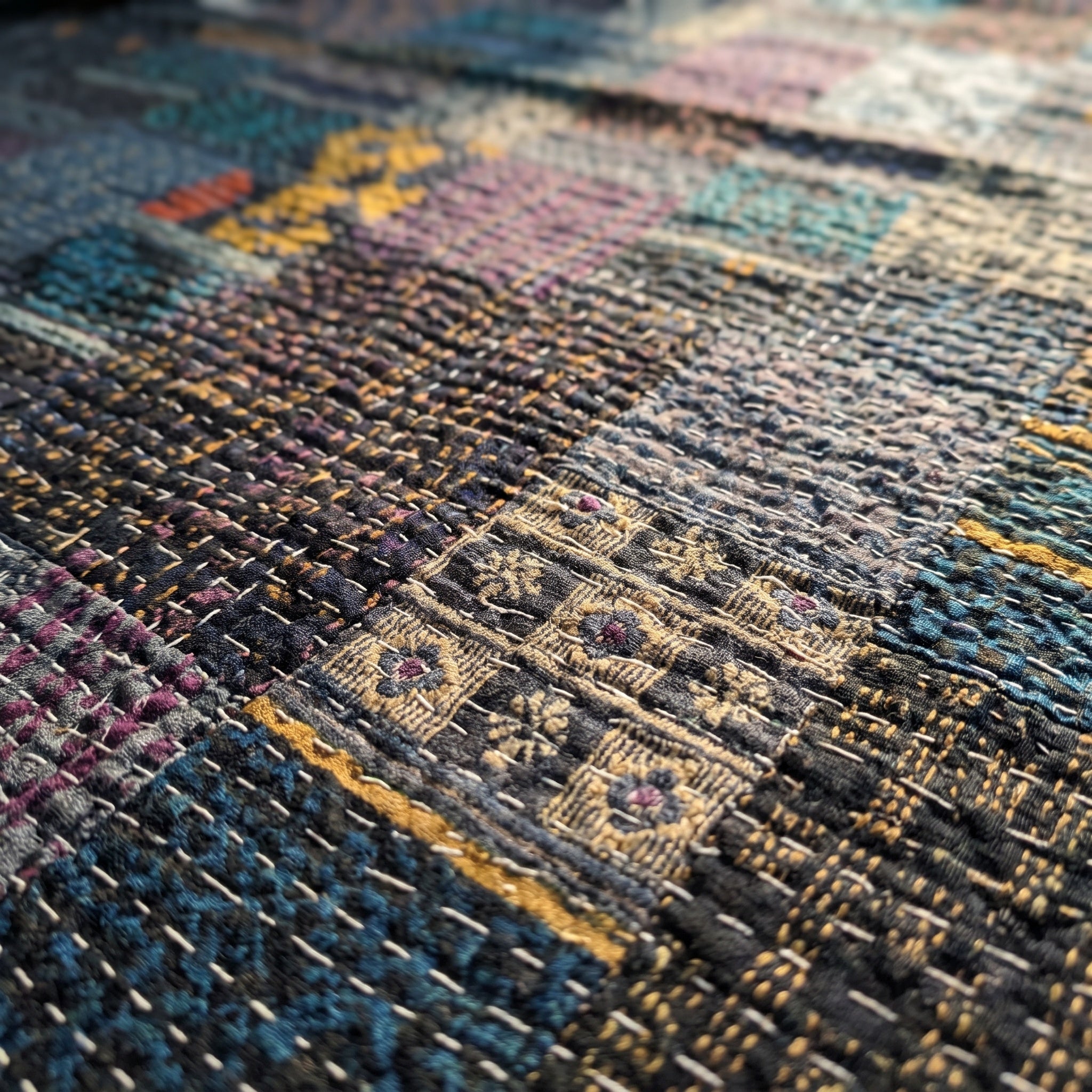 Azure Mist Handmade King Bedspread