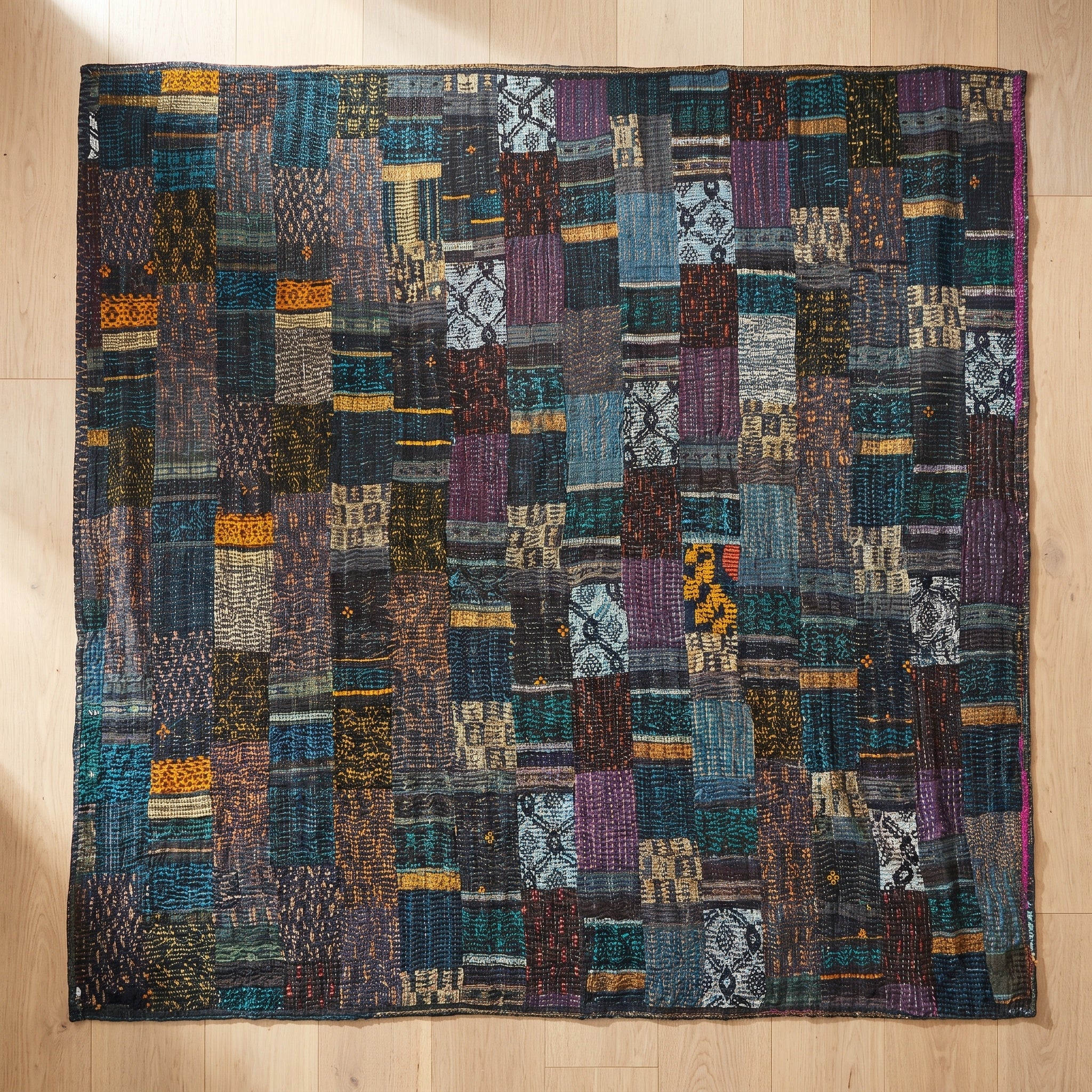 Azure Mist Handmade King Bedspread