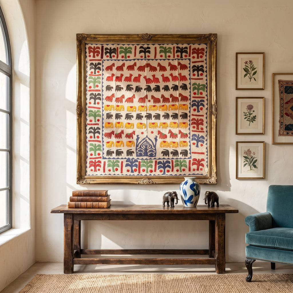 Lupine Appliqué Pure Cotton Wall Hanging