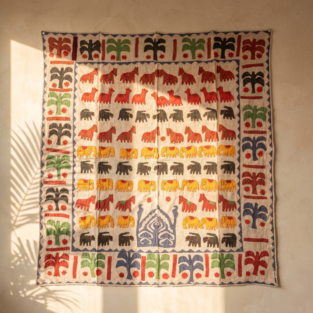 Lupine Appliqué Pure Cotton Wall Hanging