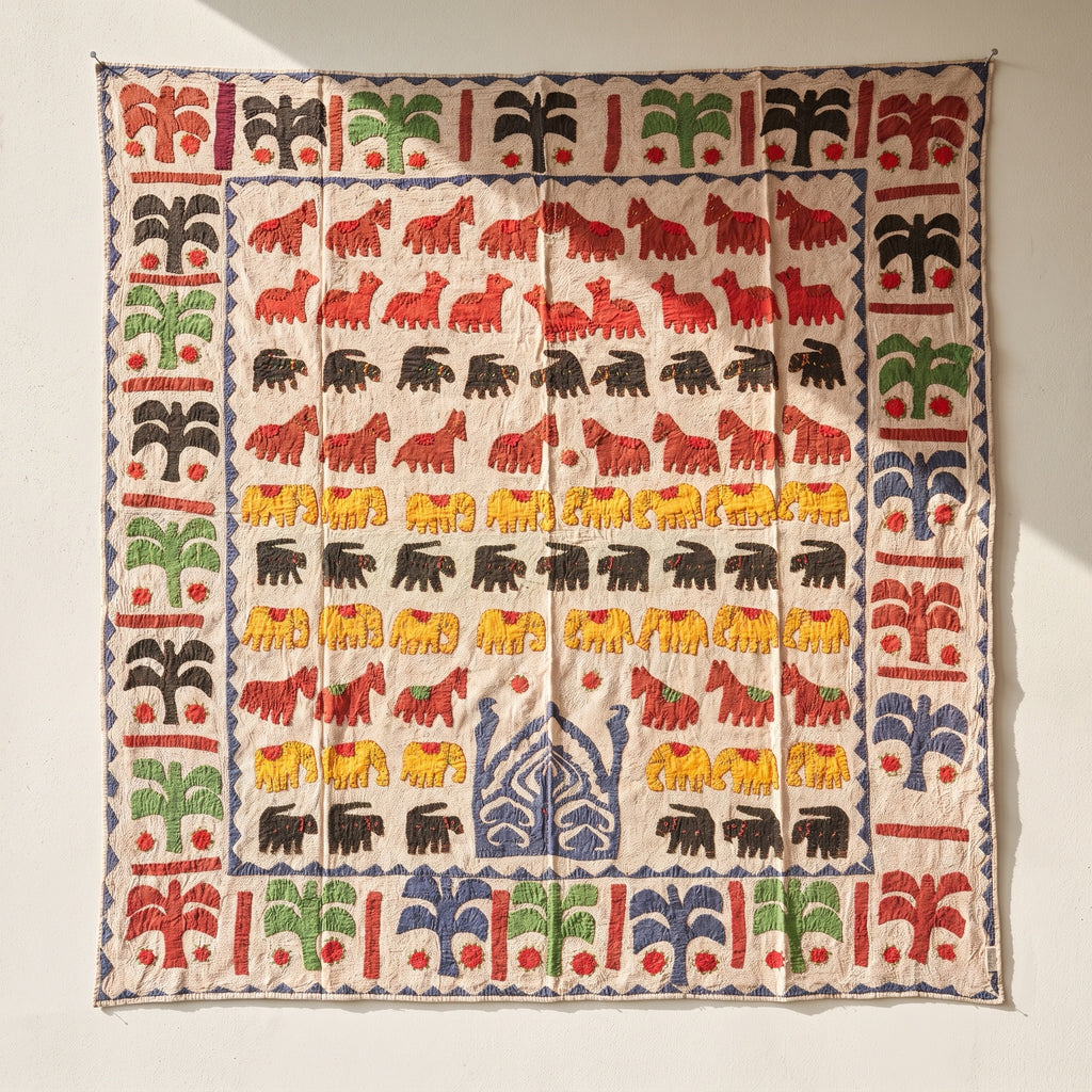 Lupine Appliqué Pure Cotton Wall Hanging