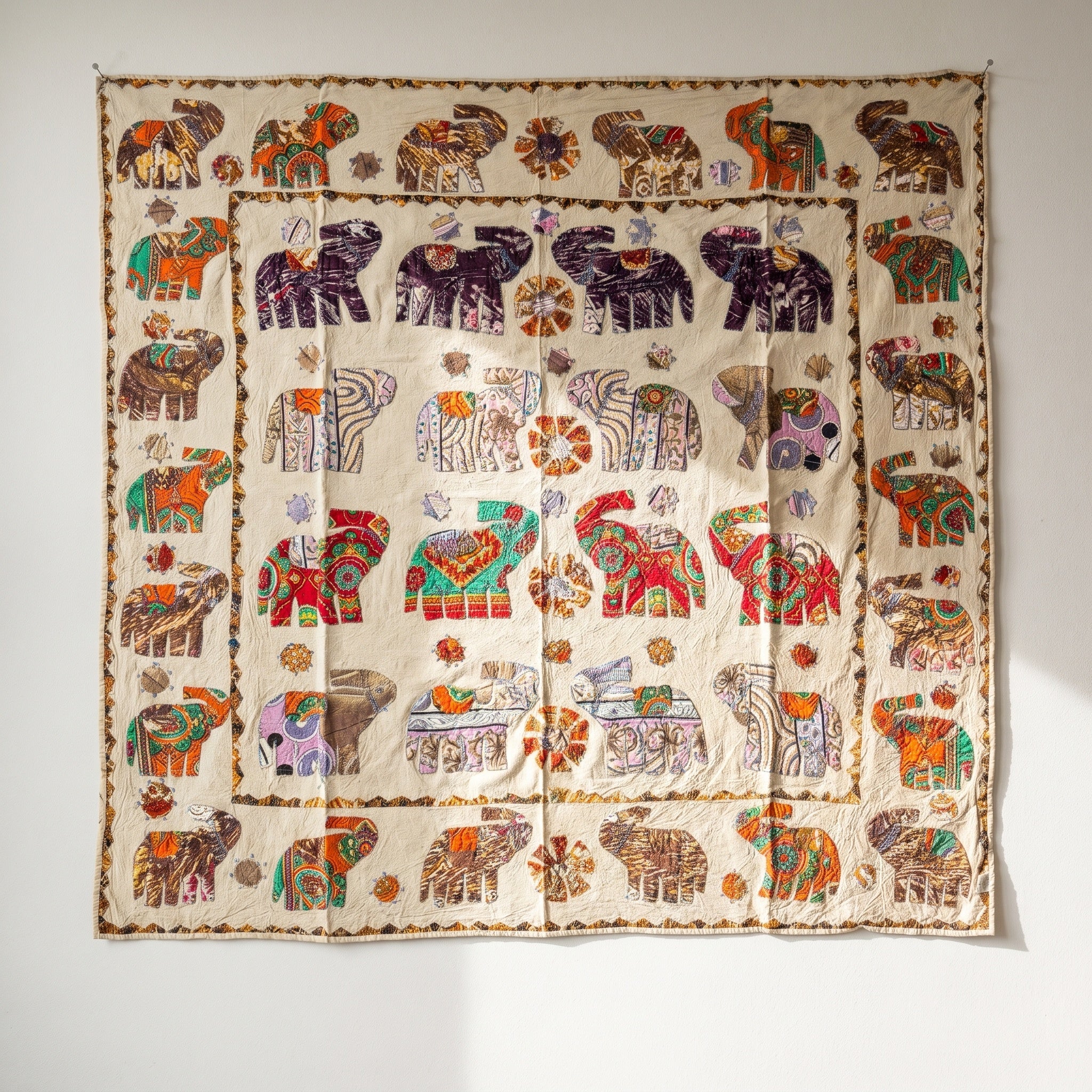 Jack-in-the-Pulpit Appliqué Pure Cotton Wall Hanging
