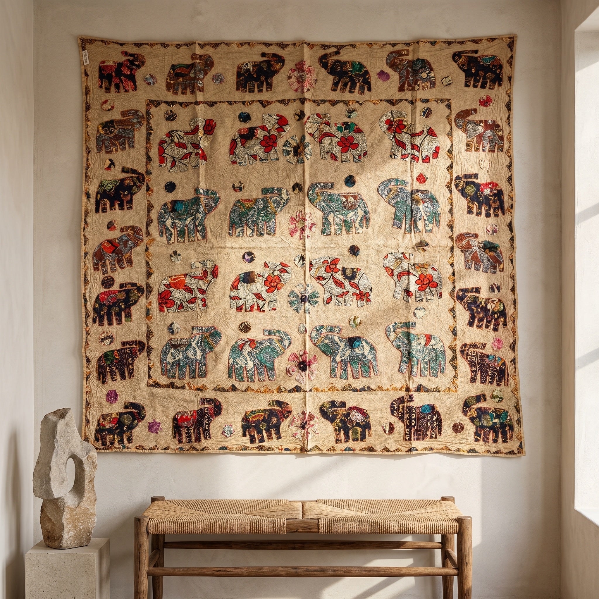 Camas Appliqué Pure Cotton Wall Hanging