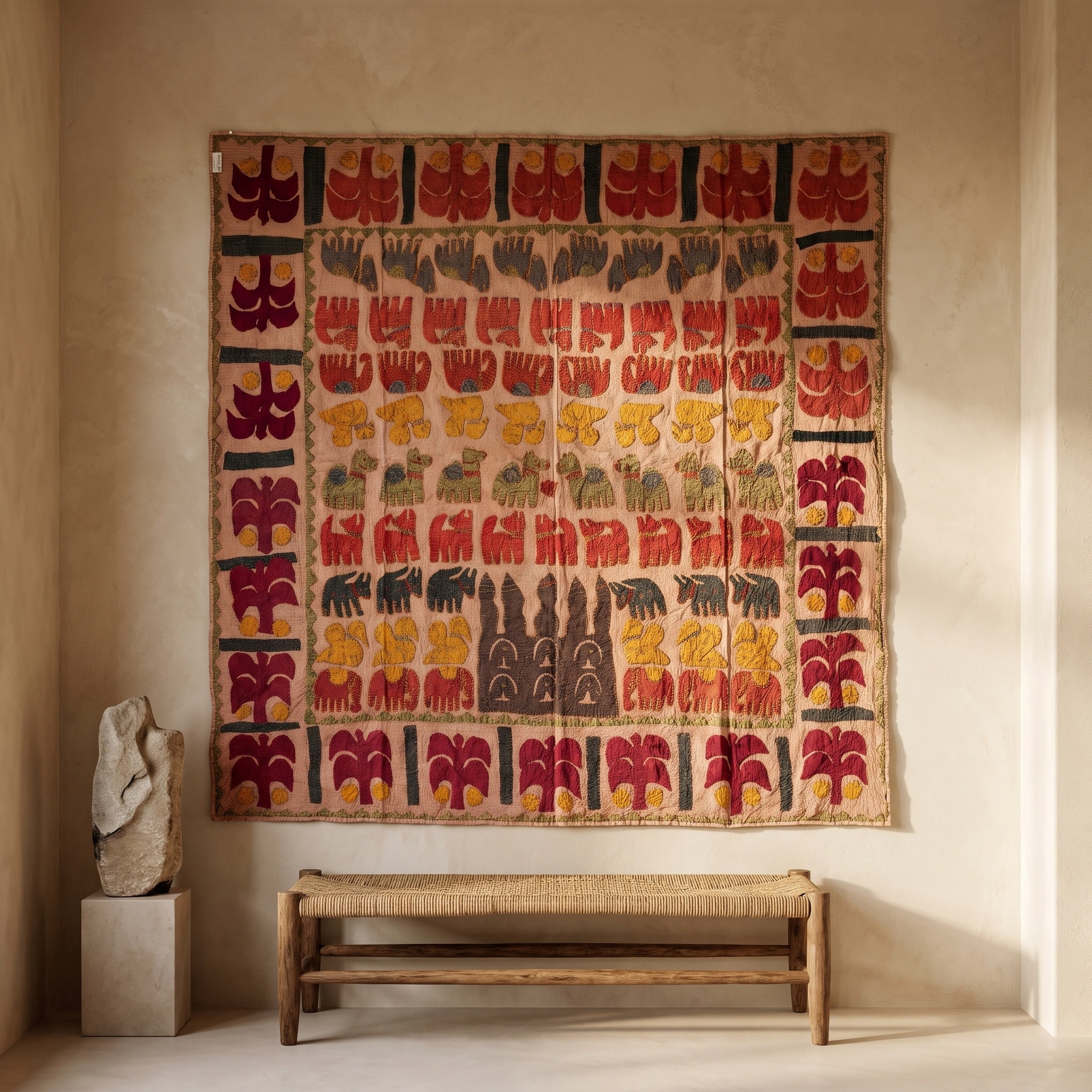 Mayapple Appliqué Pure Cotton Wall Hanging