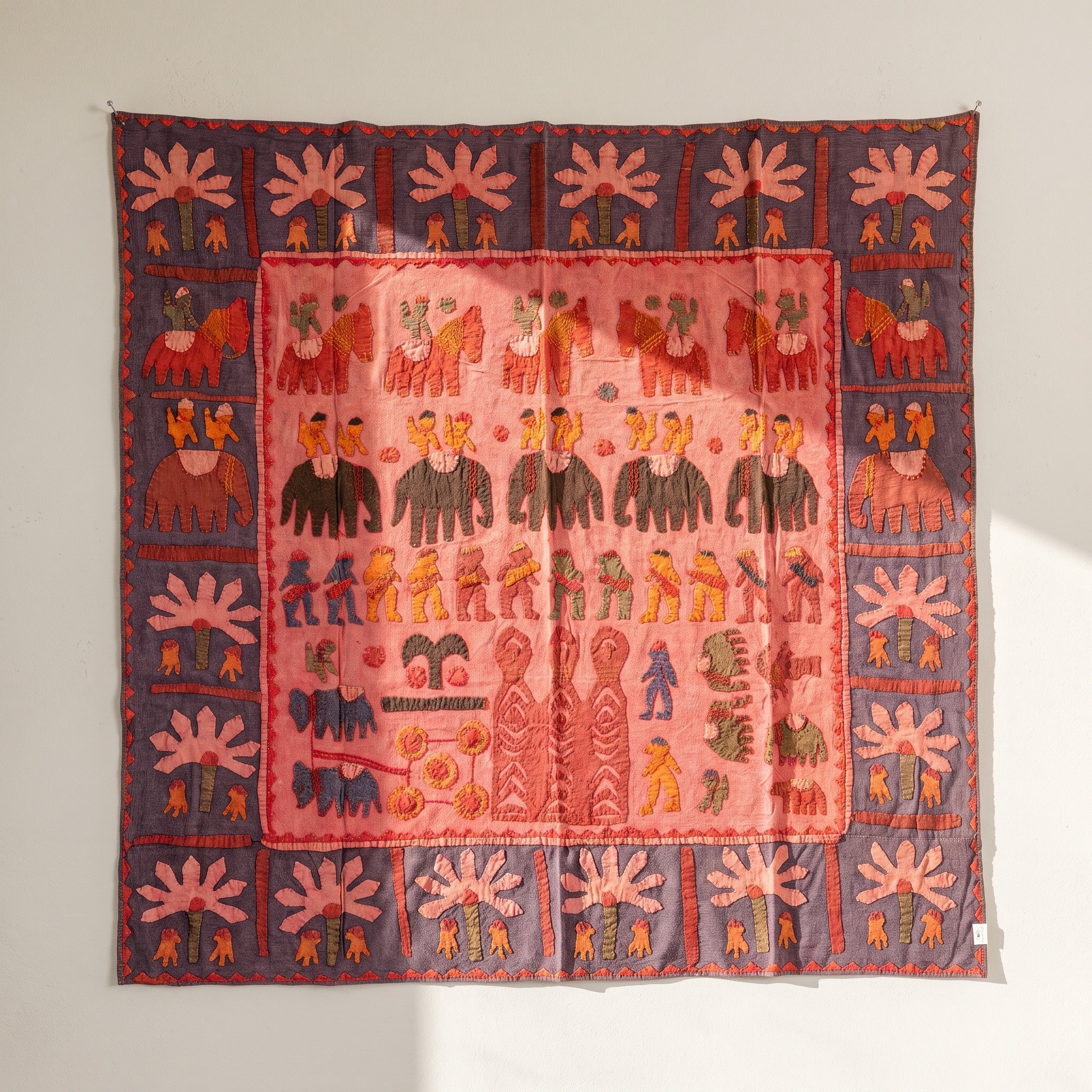 Hepatica Appliqué Pure Cotton Wall Hanging