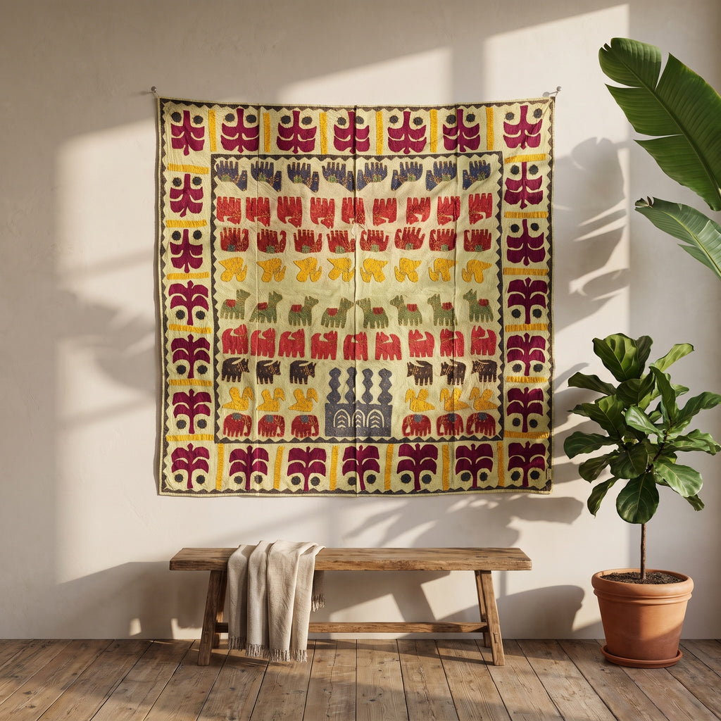 Wild Ginger Appliqué Pure Cotton Wall Hanging