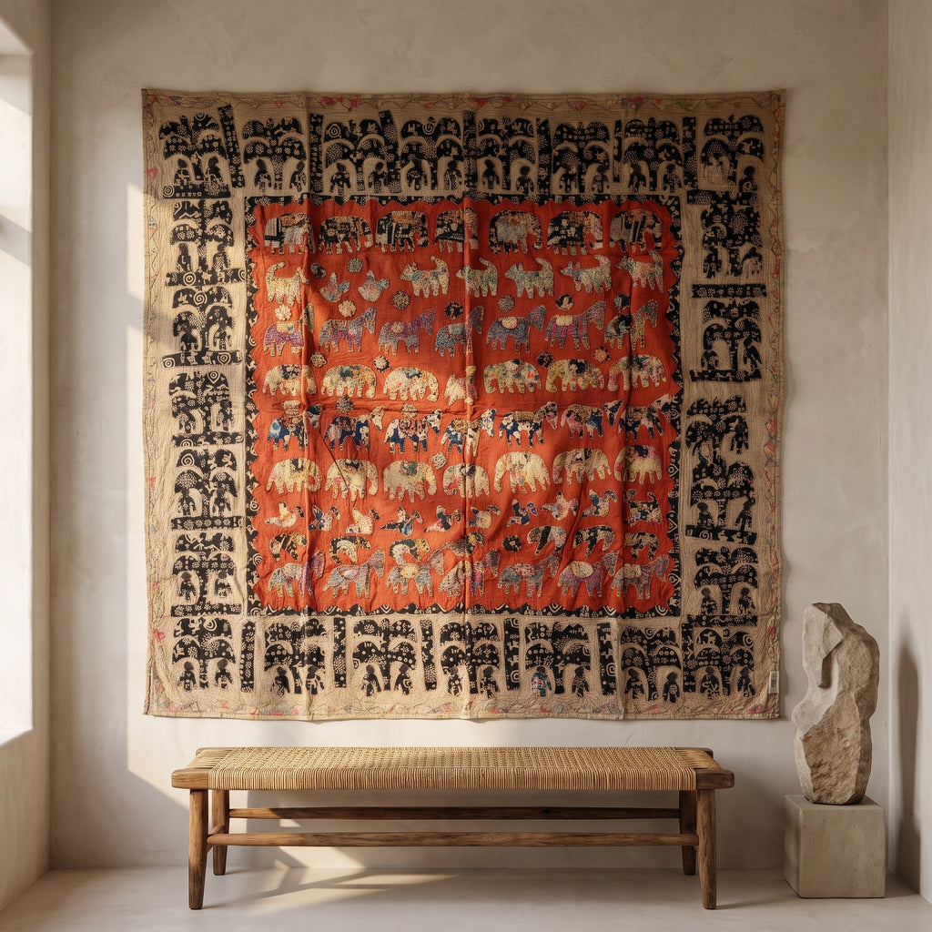 Yarrow Appliqué Pure Cotton Wall Hanging