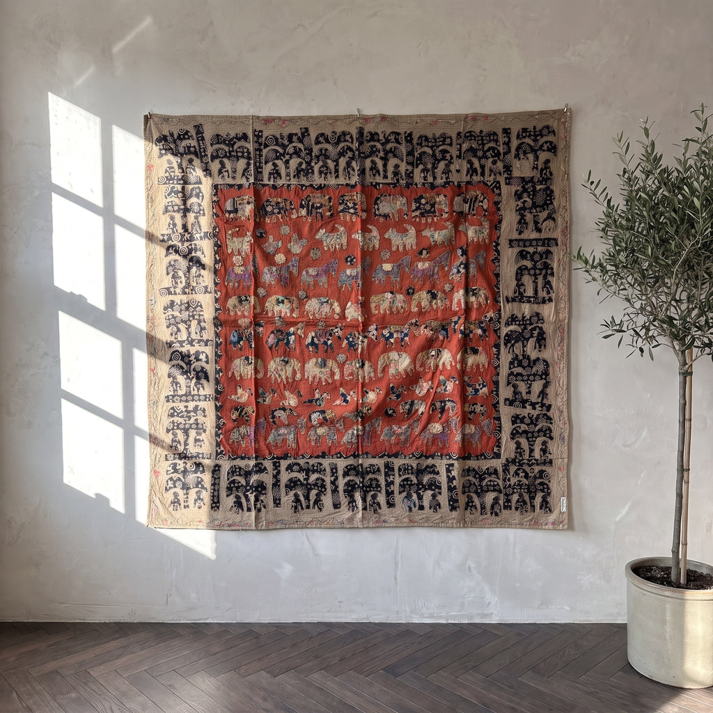 Yarrow Appliqué Pure Cotton Wall Hanging