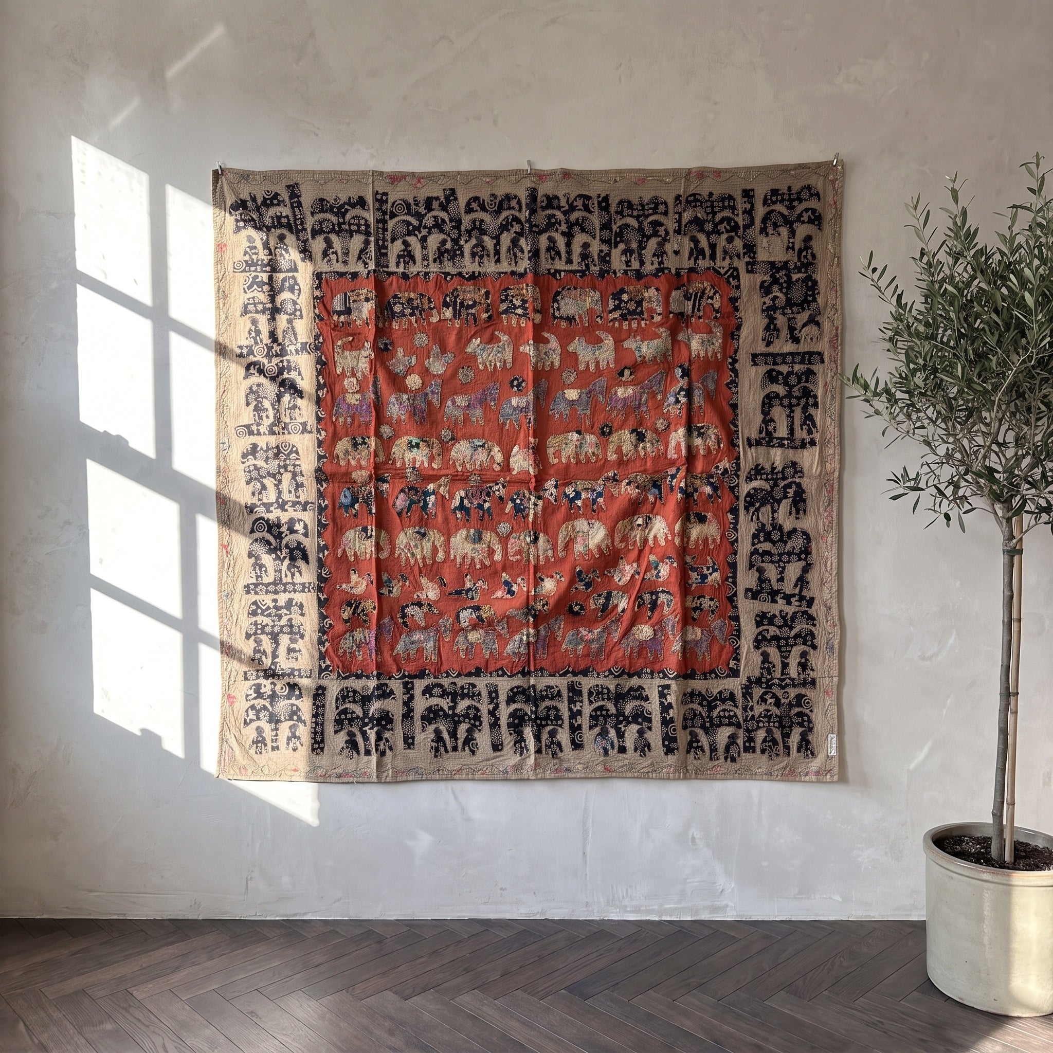 Yarrow Appliqué Pure Cotton Wall Hanging