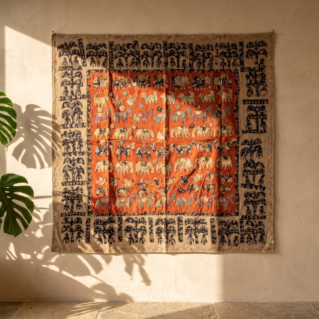 Yarrow Appliqué Pure Cotton Wall Hanging