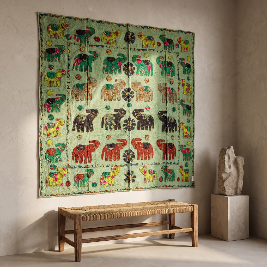 Whispering Stone Appliqué Pure Cotton Wall Hanging