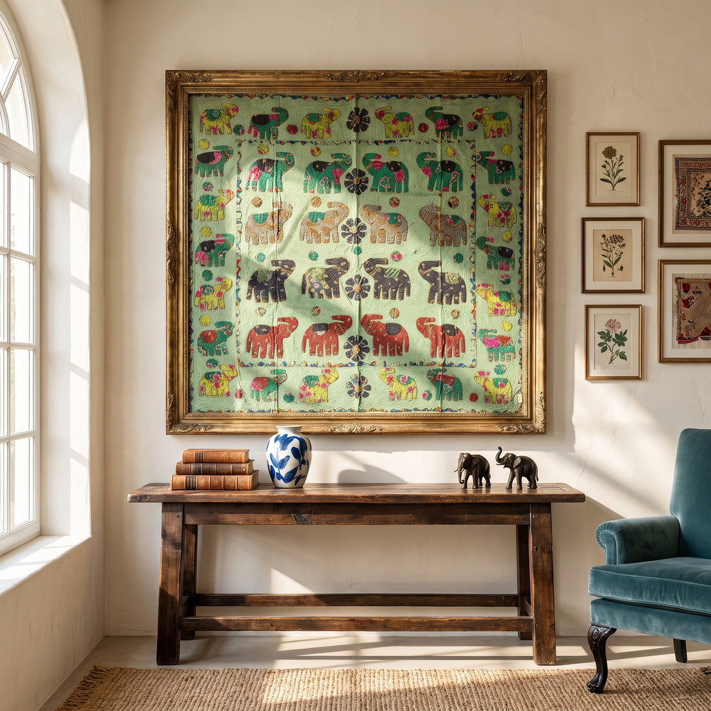 Whispering Stone Appliqué Pure Cotton Wall Hanging