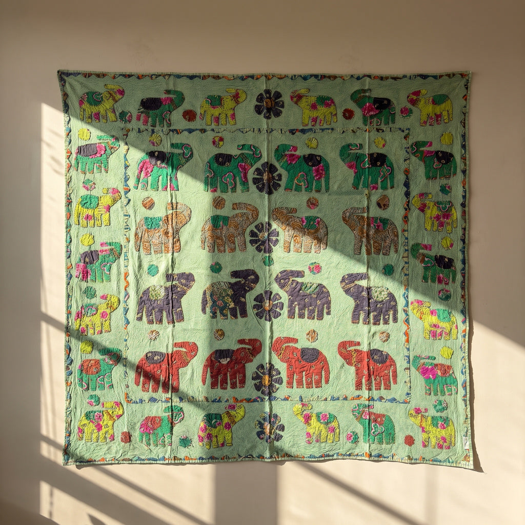 Whispering Stone Appliqué Pure Cotton Wall Hanging
