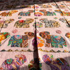 Saffron Whisper Appliqué Pure Cotton Wall Hanging