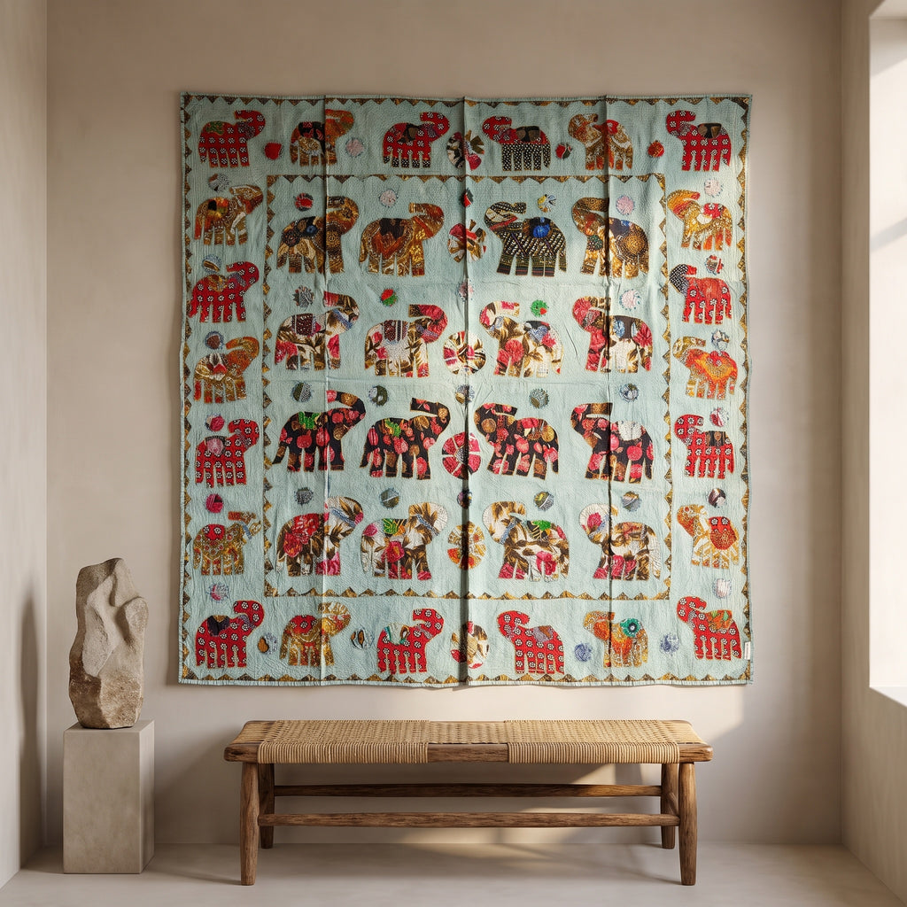 Soft Fern Appliqué Pure Cotton Wall Hanging
