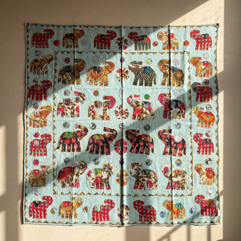 Soft Fern Appliqué Pure Cotton Wall Hanging