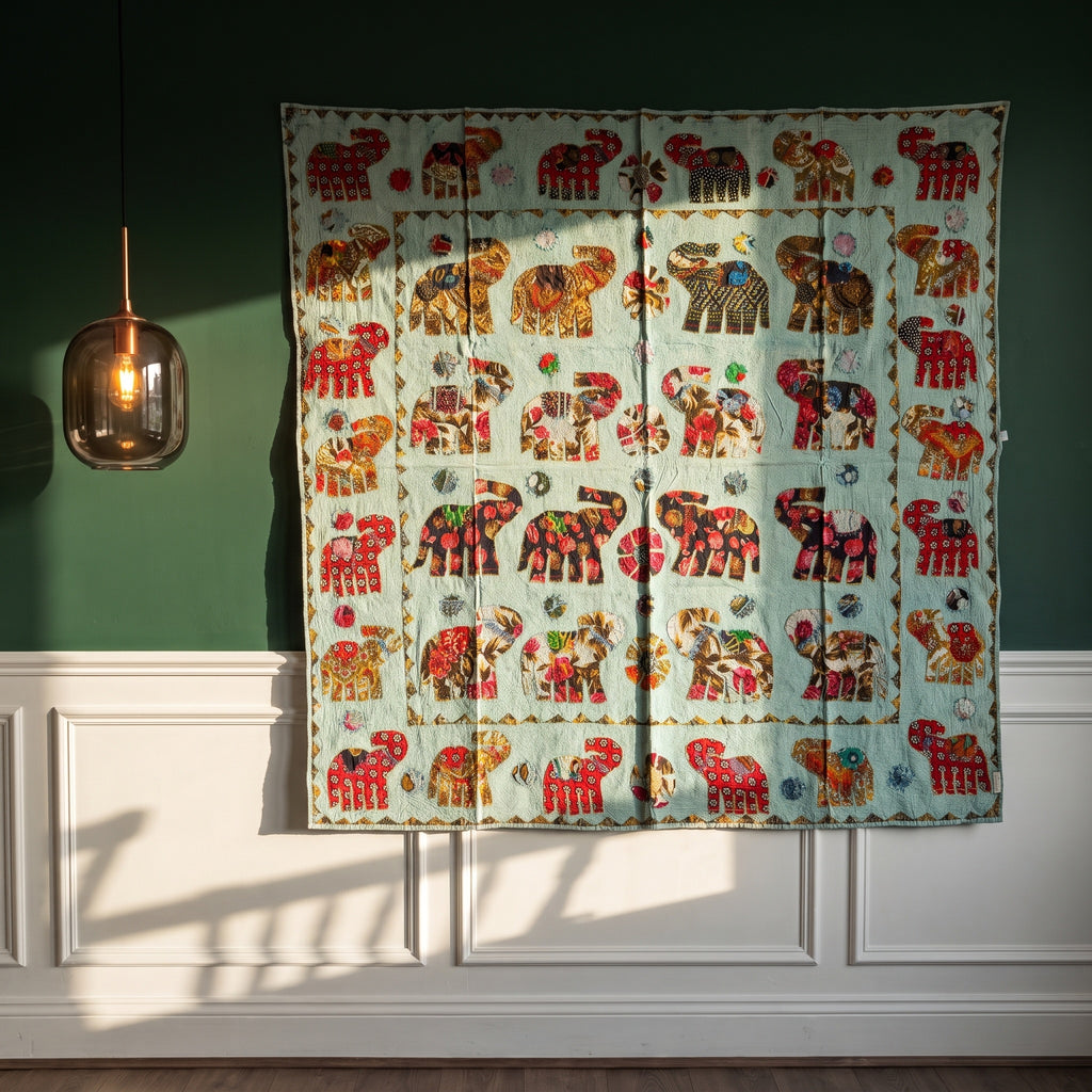 Soft Fern Appliqué Pure Cotton Wall Hanging