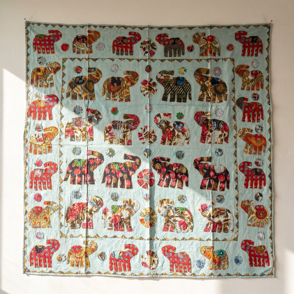 Soft Fern Appliqué Pure Cotton Wall Hanging