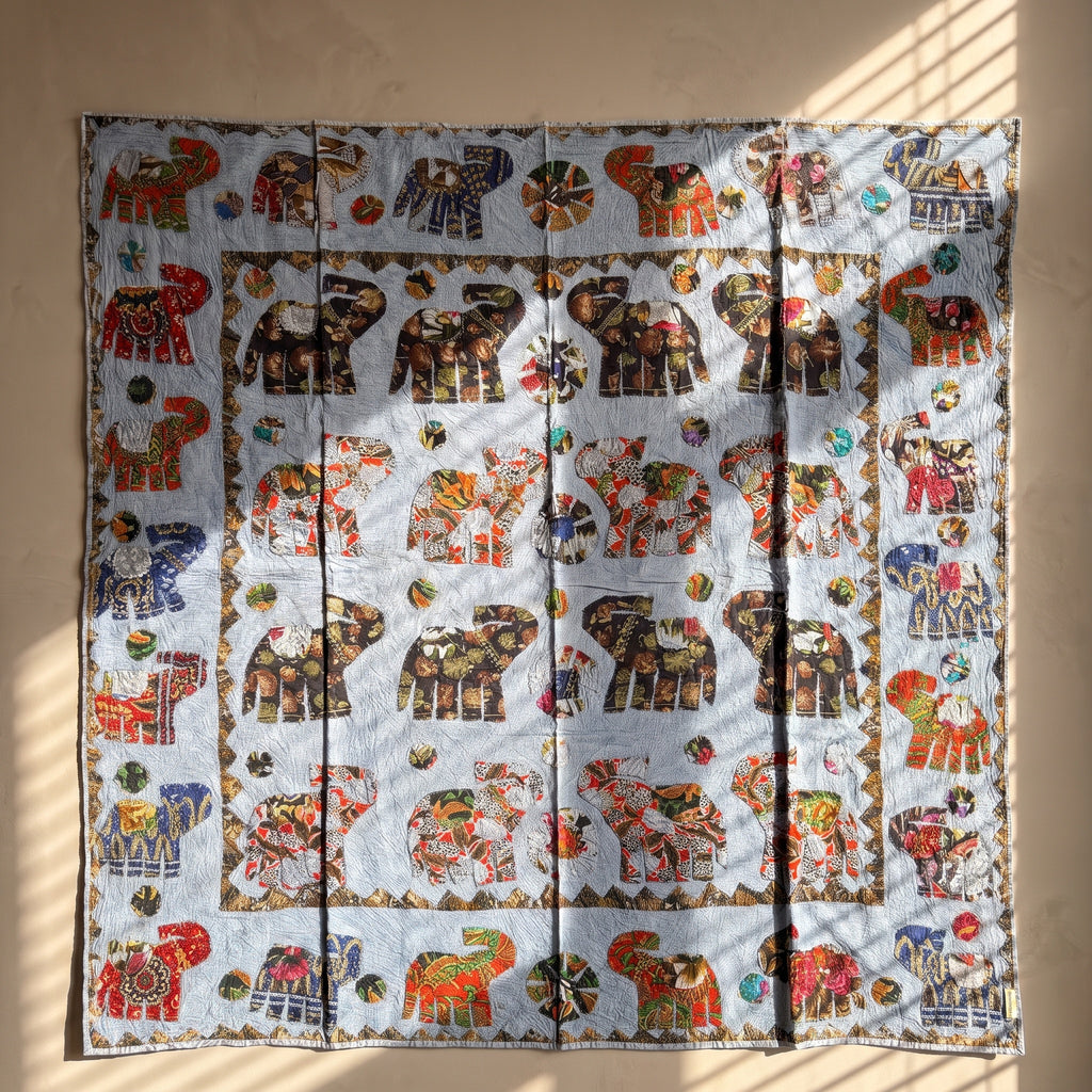 Whispering Terracotta Appliqué Pure Cotton Wall Hanging