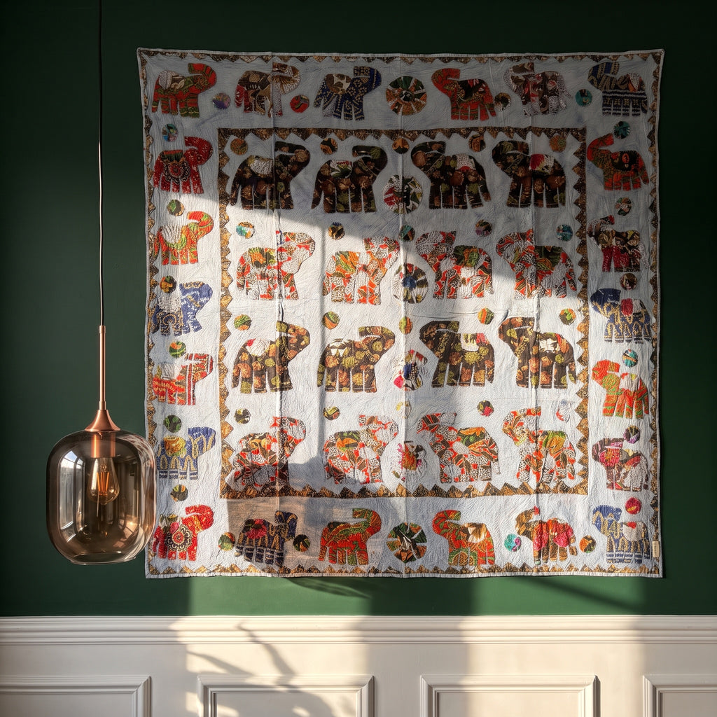 Whispering Terracotta Appliqué Pure Cotton Wall Hanging