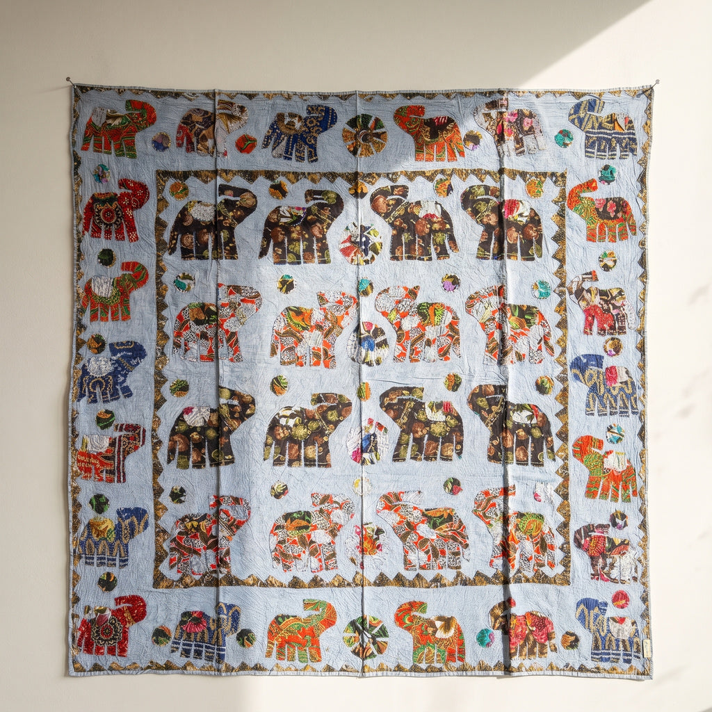 Whispering Terracotta Appliqué Pure Cotton Wall Hanging