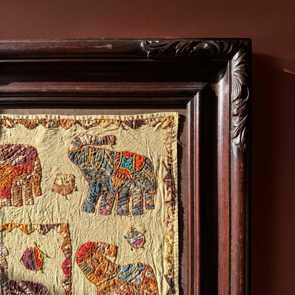 Earthen Rust Appliqué Pure Cotton Wall Hanging