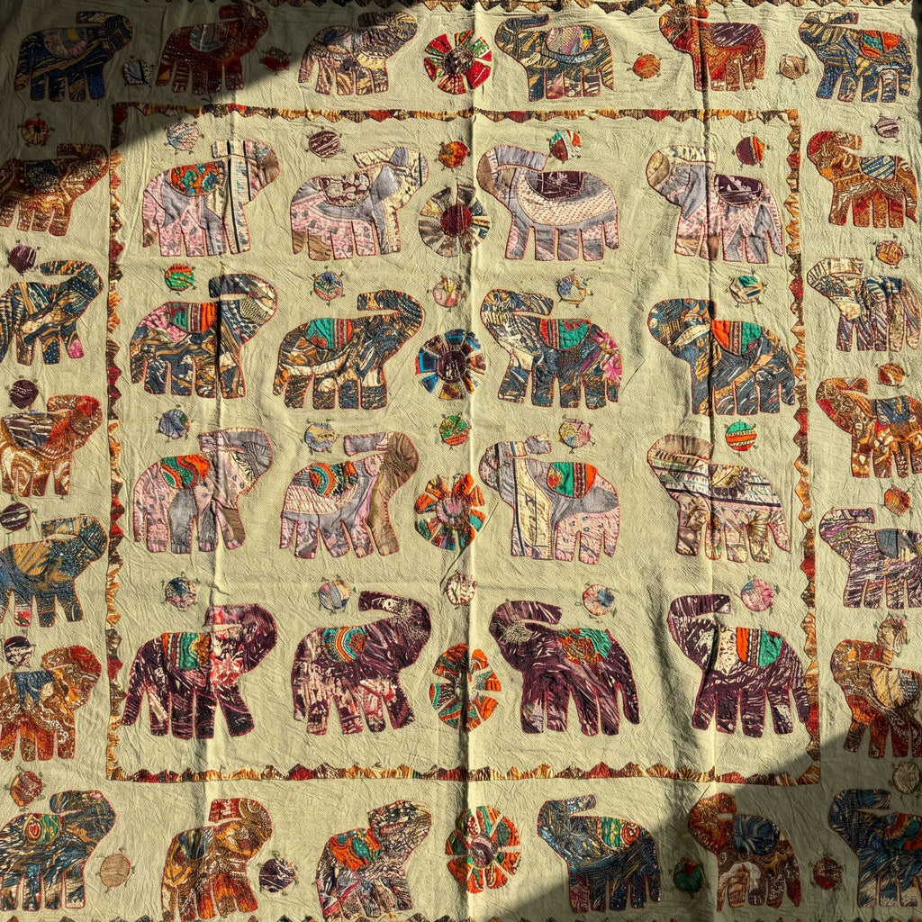 Earthen Rust Appliqué Pure Cotton Wall Hanging