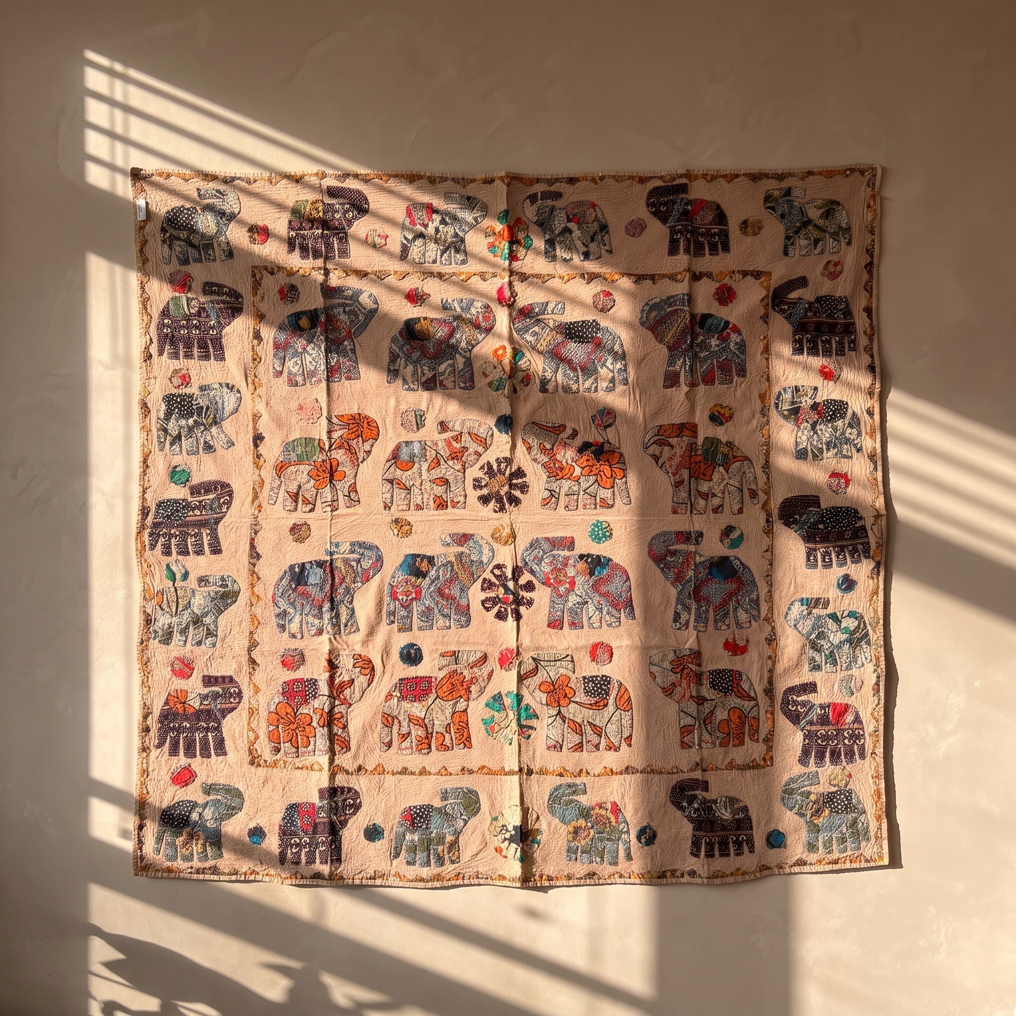 Lush Fern Appliqué Pure Cotton Wall Hanging