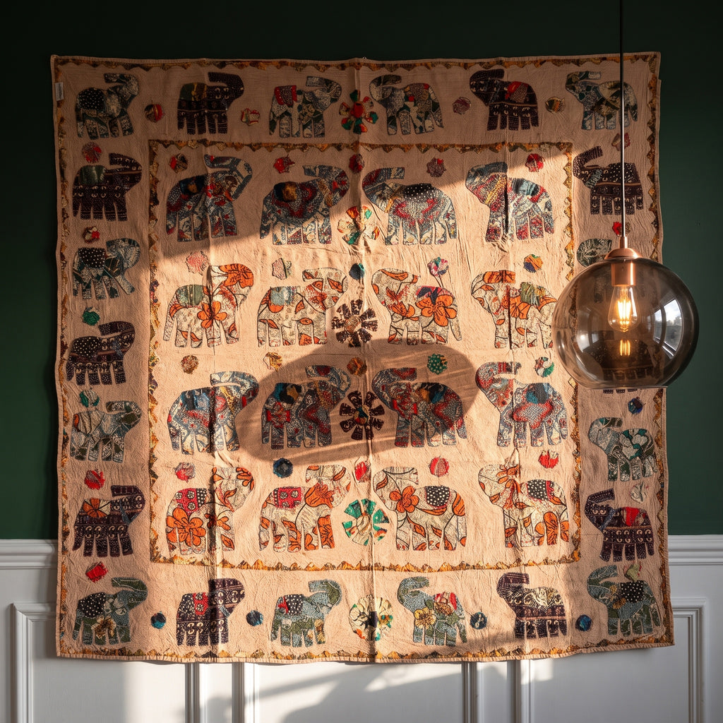 Lush Fern Appliqué Pure Cotton Wall Hanging