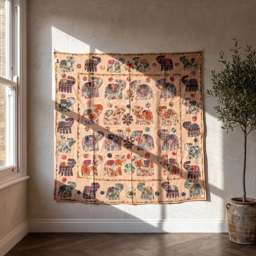 Lush Fern Appliqué Pure Cotton Wall Hanging