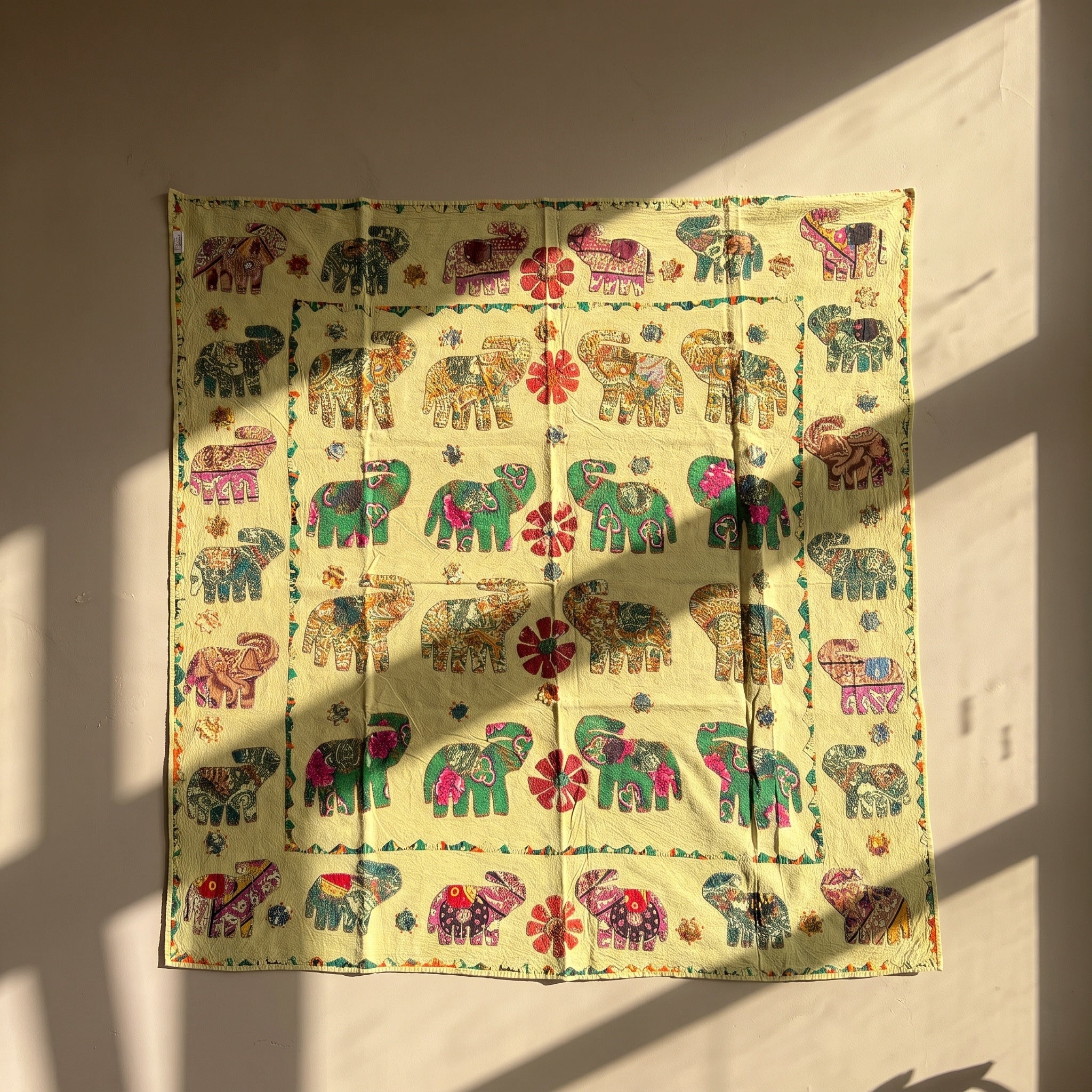 Tranquil Dawn Appliqué Pure Cotton Wall Hanging