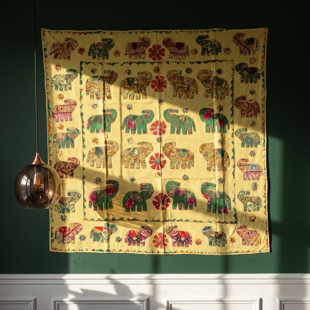 Tranquil Dawn Appliqué Pure Cotton Wall Hanging
