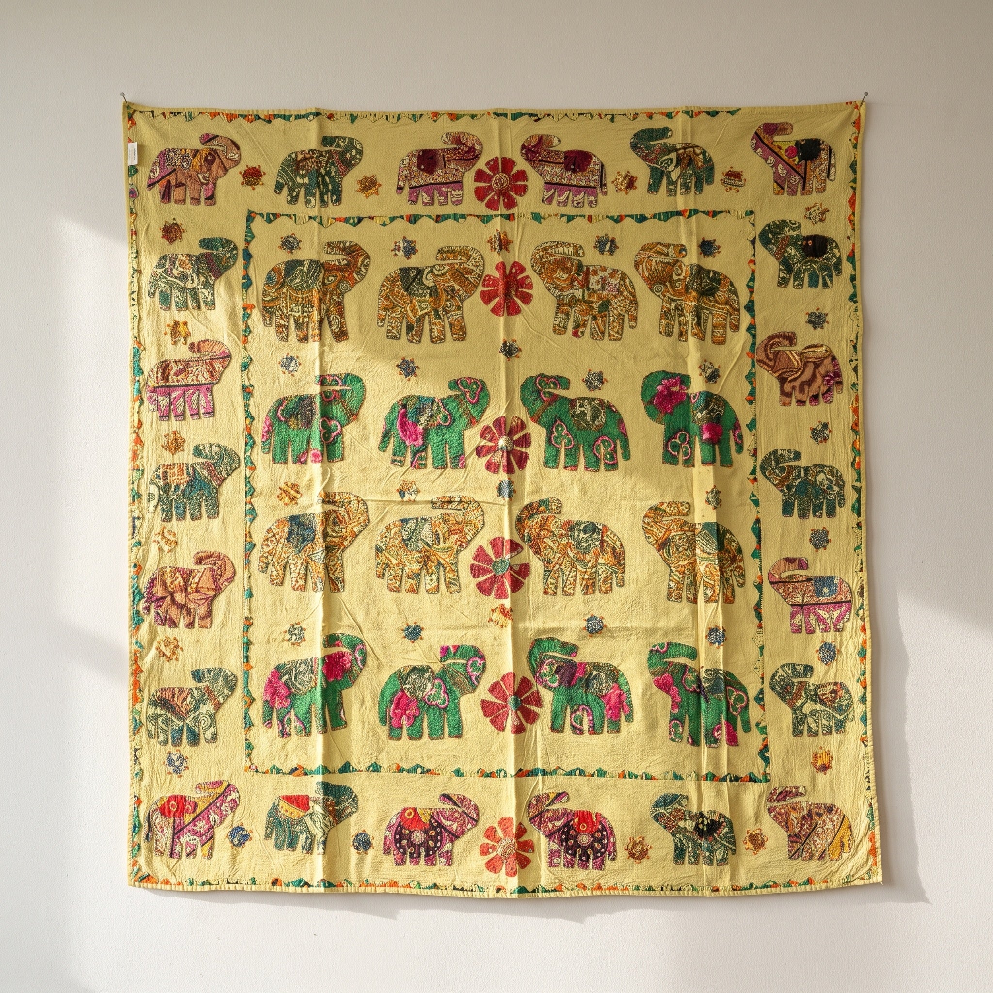 Tranquil Dawn Appliqué Pure Cotton Wall Hanging