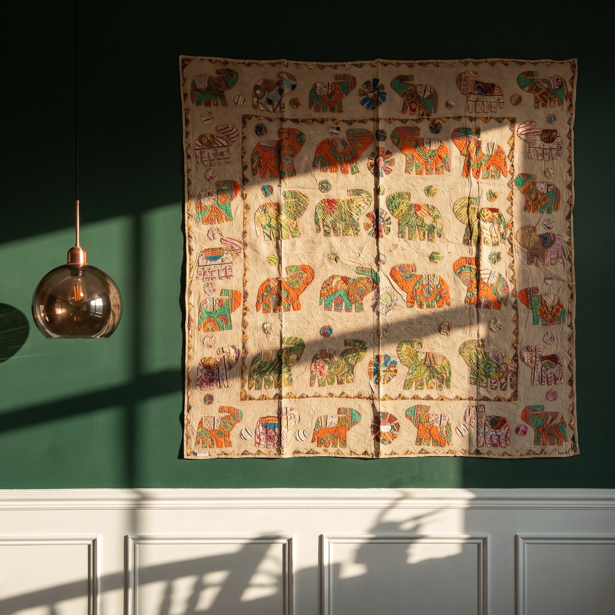Hearth Indigo Appliqué Pure Cotton Wall Hanging