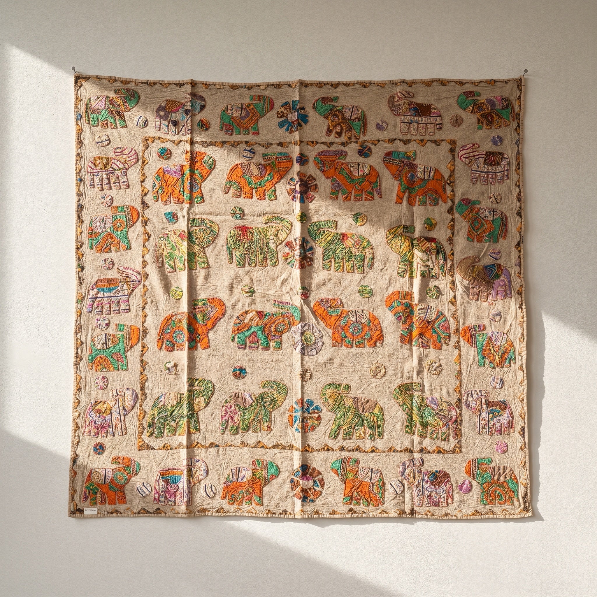 Hearth Indigo Appliqué Pure Cotton Wall Hanging