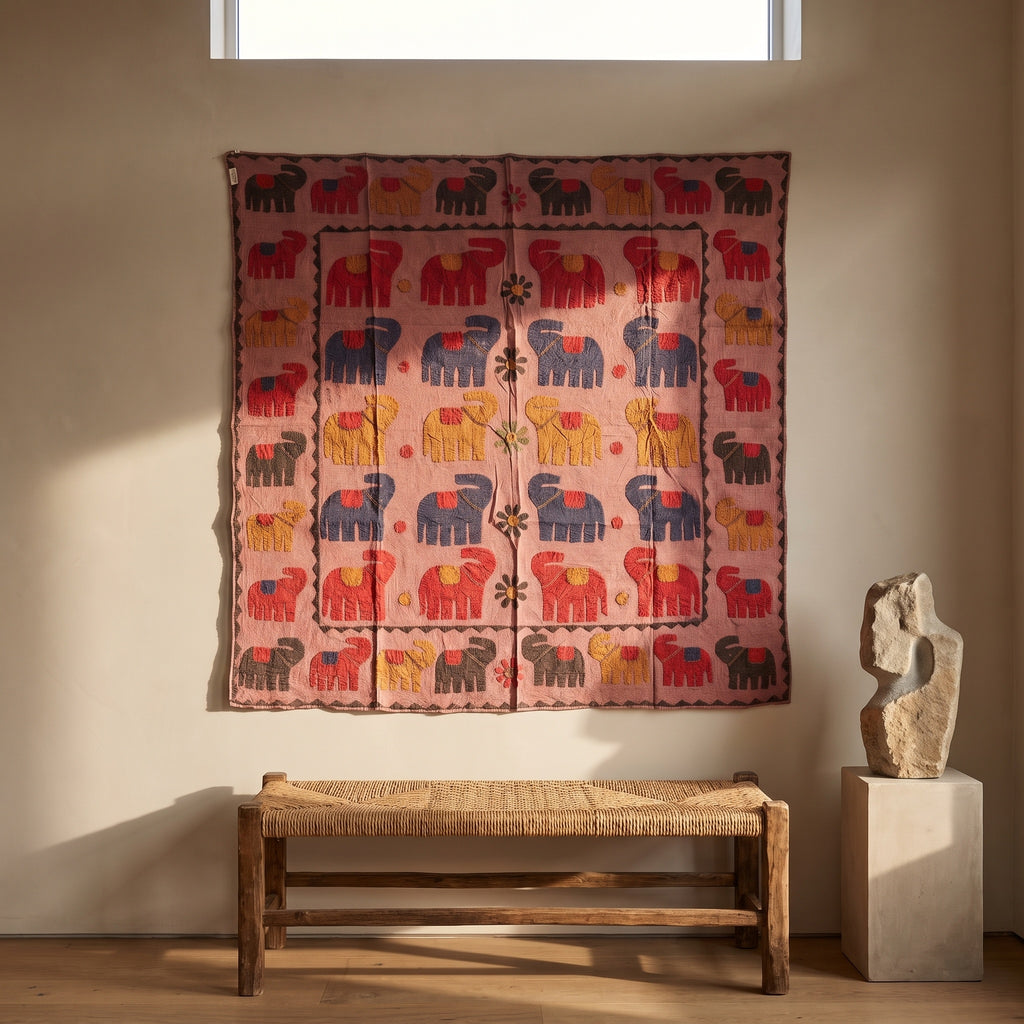 Rich Maple Appliqué Pure Cotton Wall Hanging