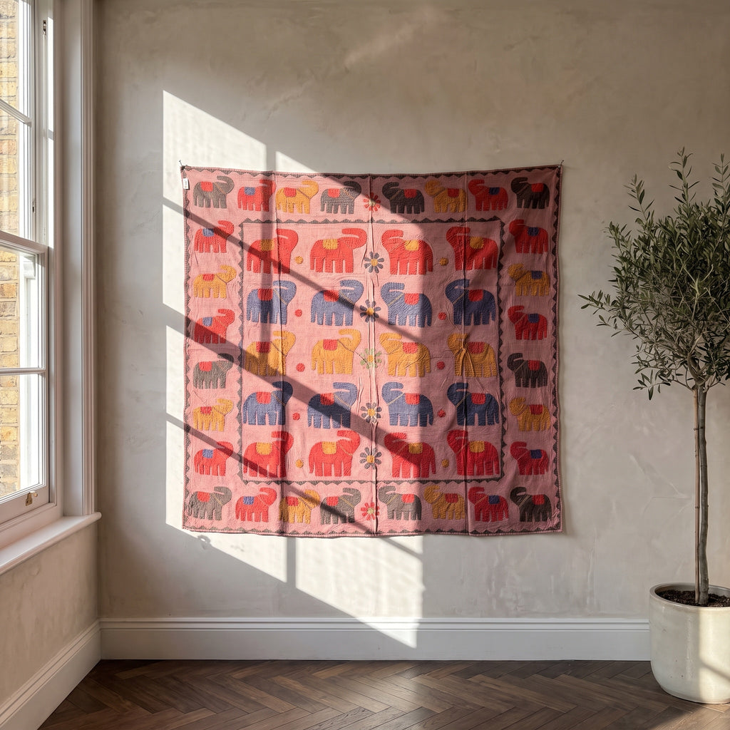 Rich Maple Appliqué Pure Cotton Wall Hanging
