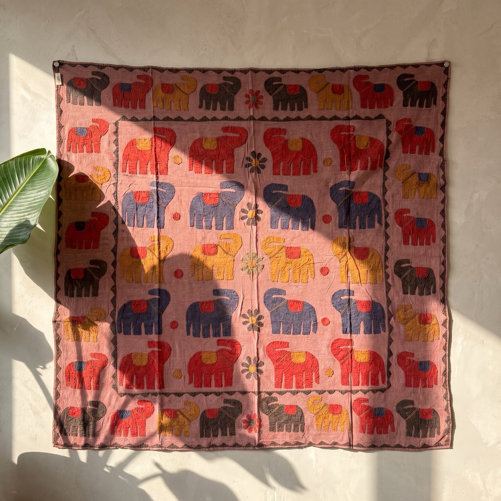 Rich Maple Appliqué Pure Cotton Wall Hanging