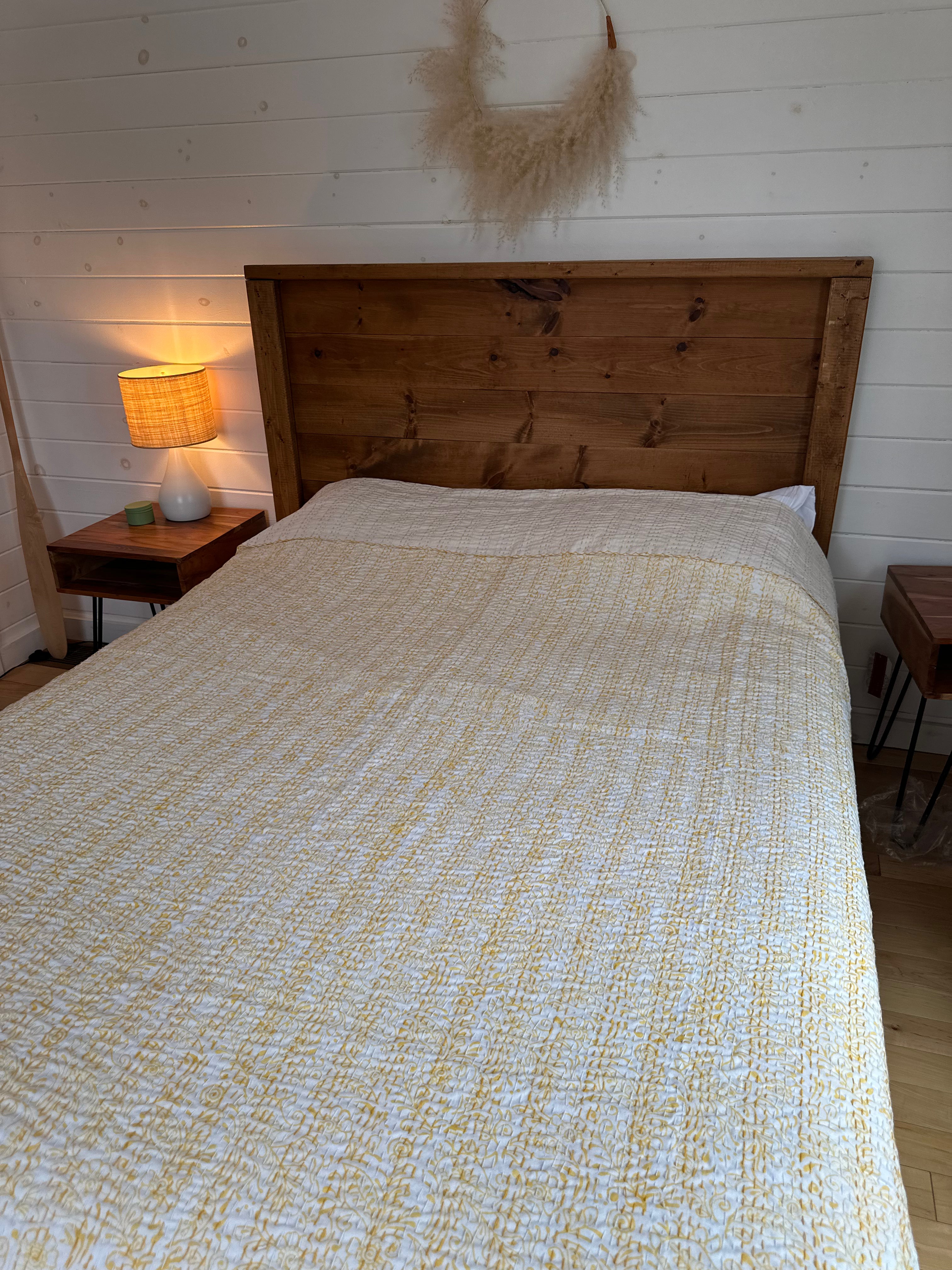 Dusk Terracotta Handmade Kantha Queen Bedsheet