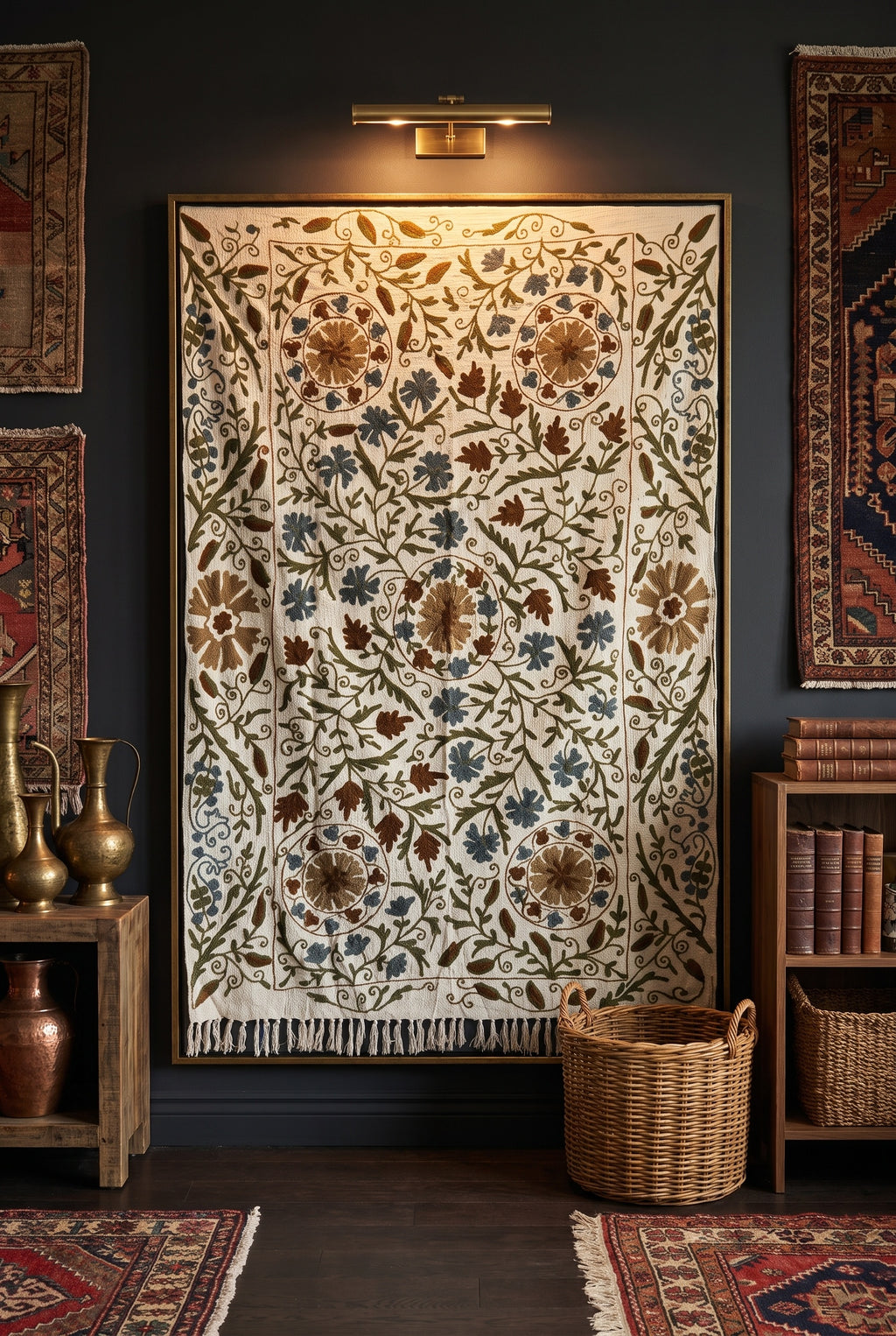 Whisper Glow Suzani weaved Throw