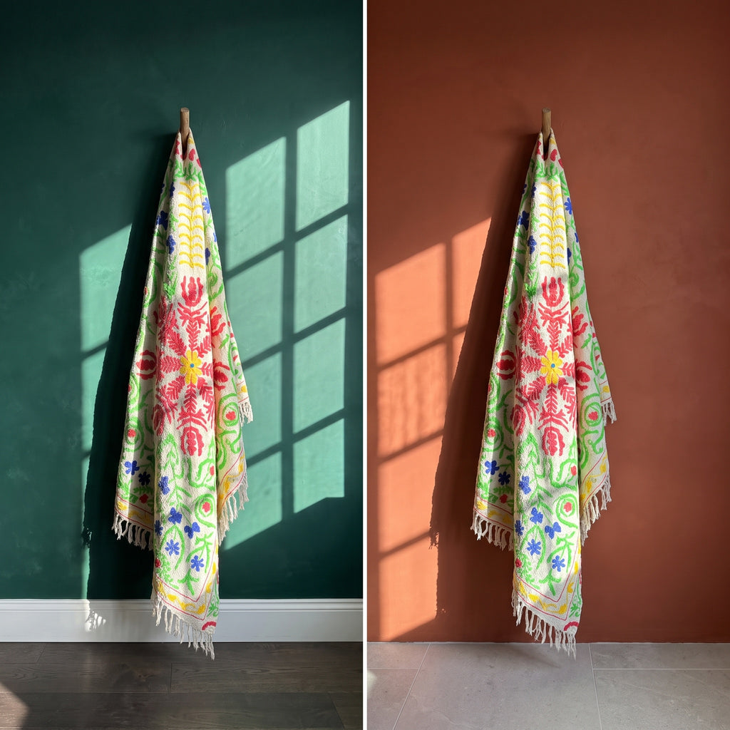 Moon Tide Suzani Weaved Cotton Throw