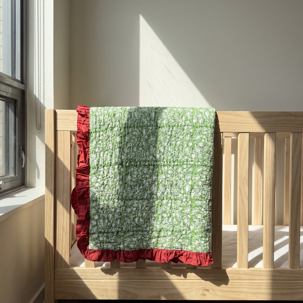 Morning Haze 100% Cotton Reversible Handmade Artisanal Baby Blanket