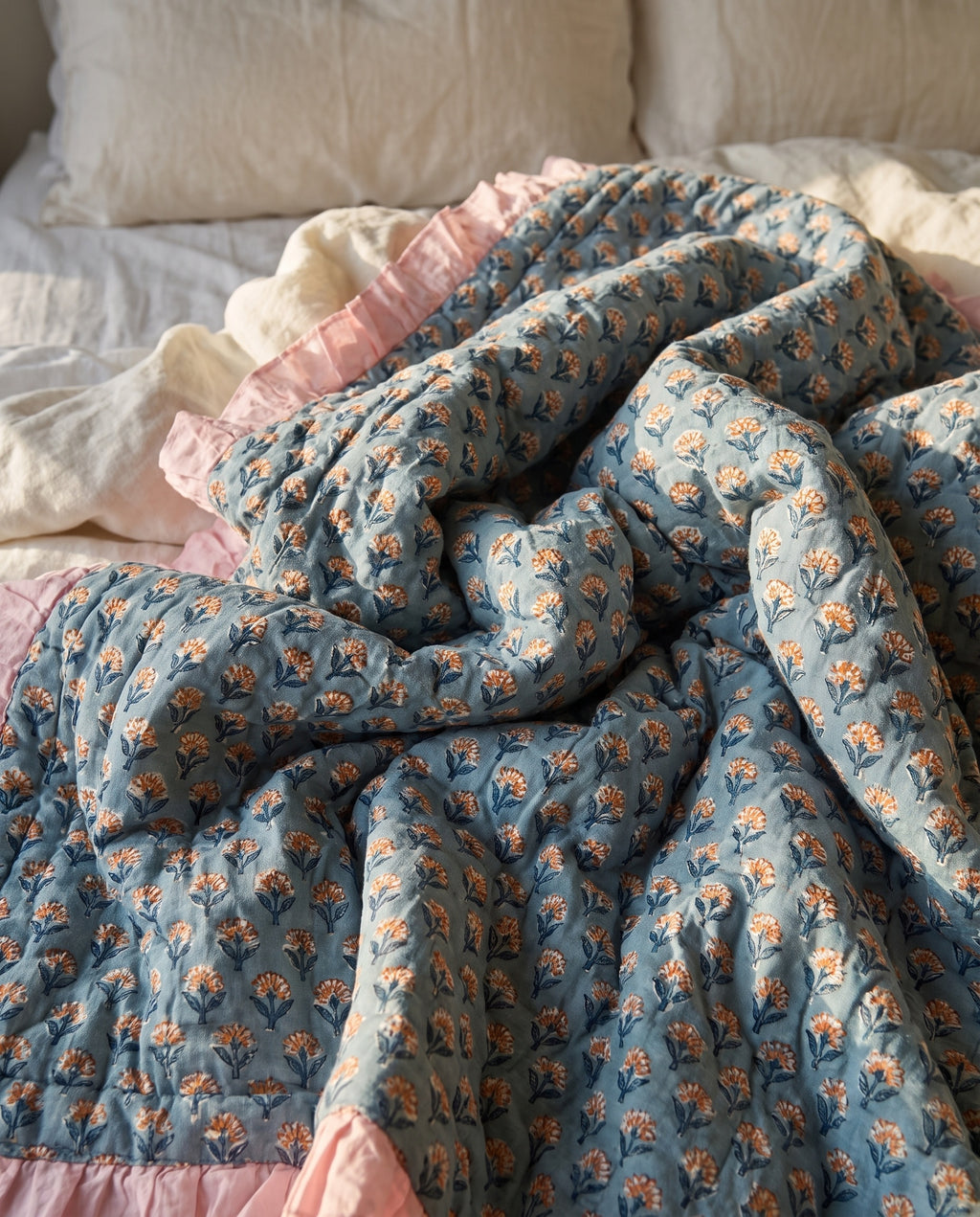 River Stone 100% Cotton Reversible Handmade Artisanal Baby Blanket