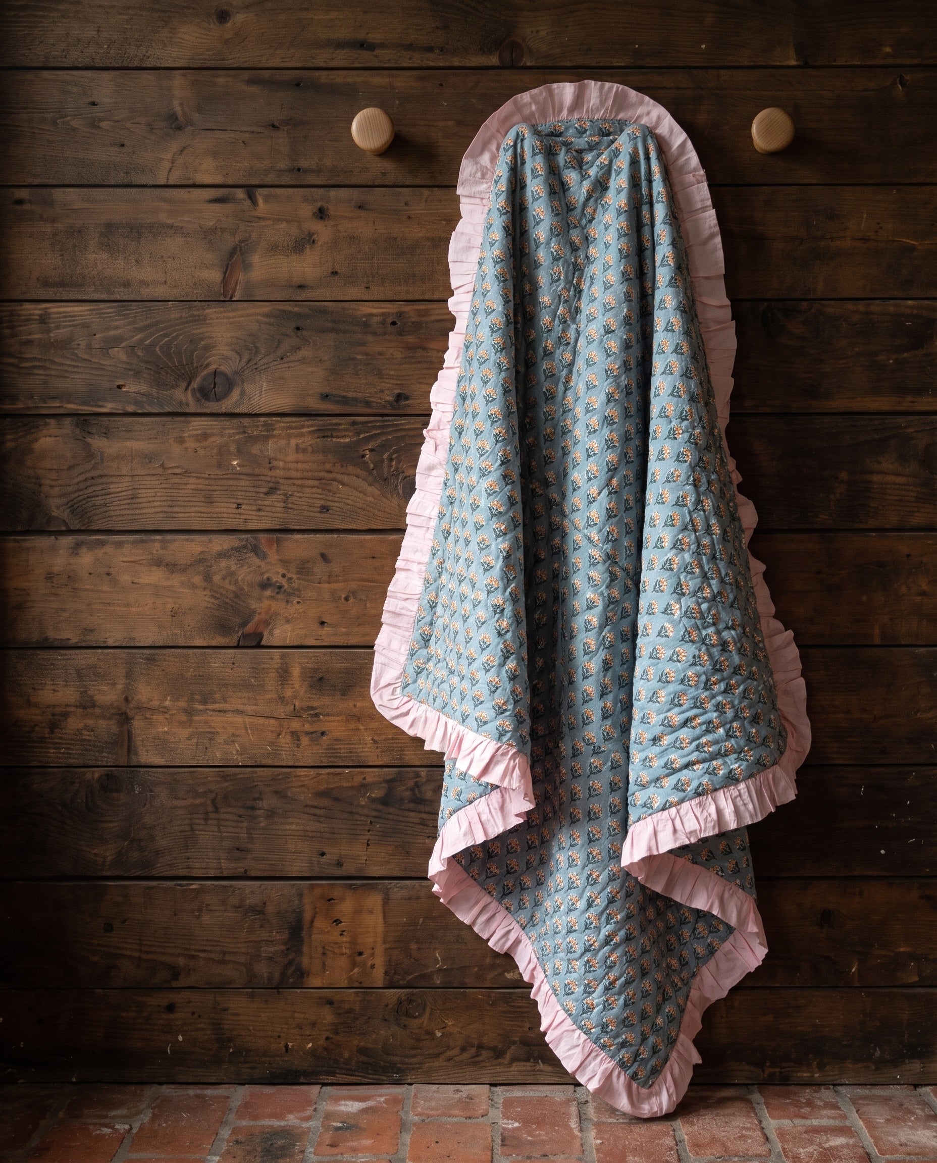 River Stone 100% Cotton Reversible Handmade Artisanal Baby Blanket