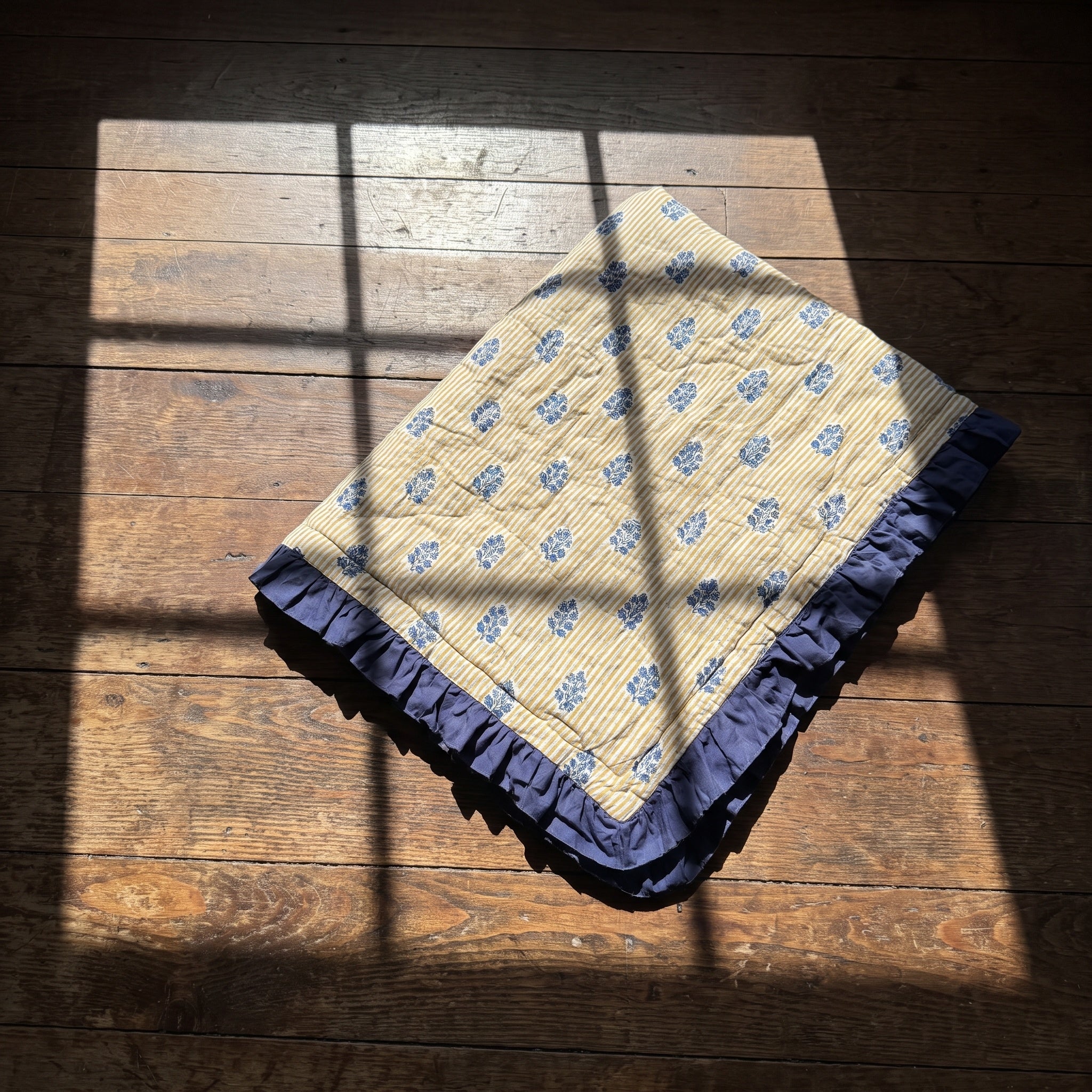 Maple Bloom 100% Cotton Reversible Handmade Artisanal Baby Blanket