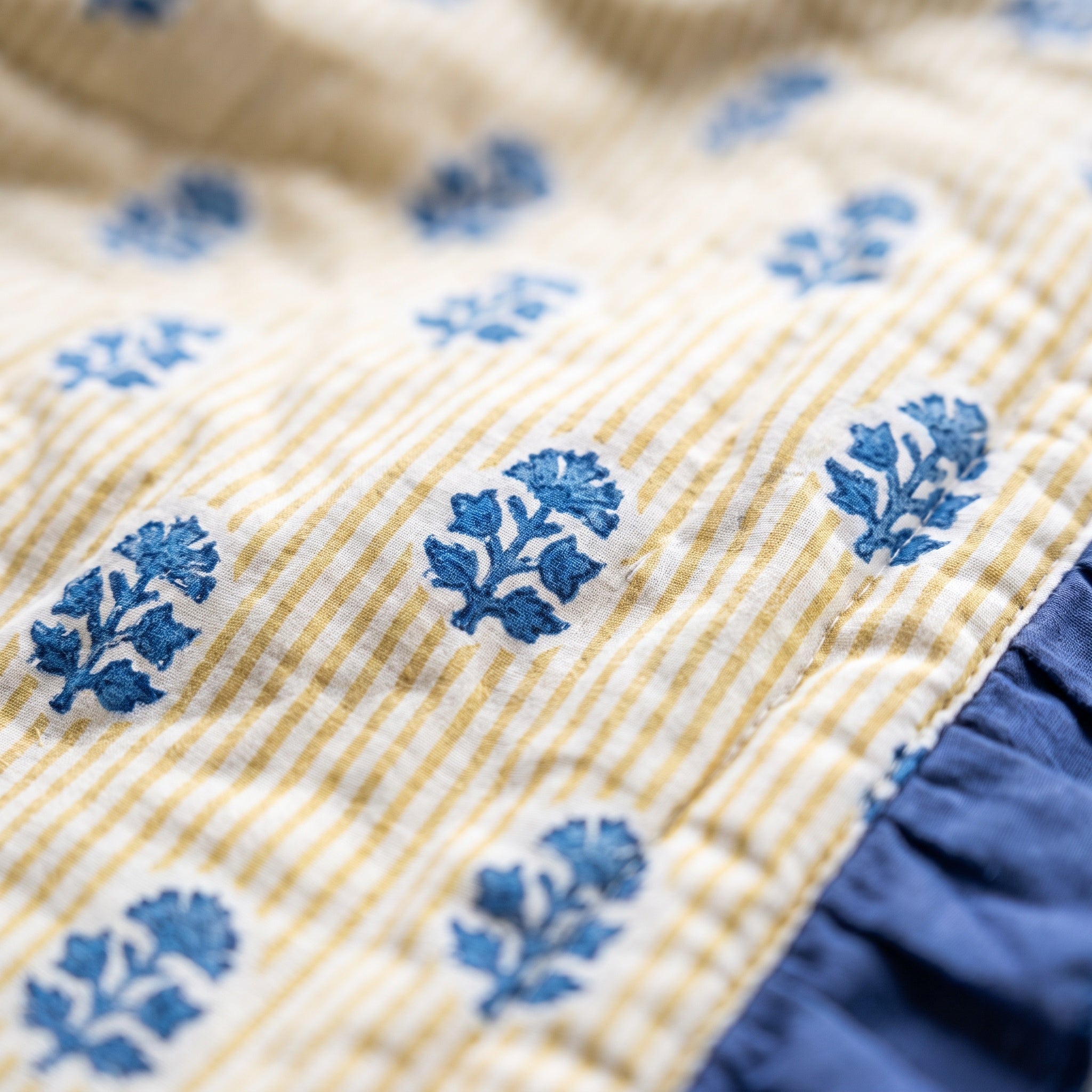 Maple Bloom 100% Cotton Reversible Handmade Artisanal Baby Blanket