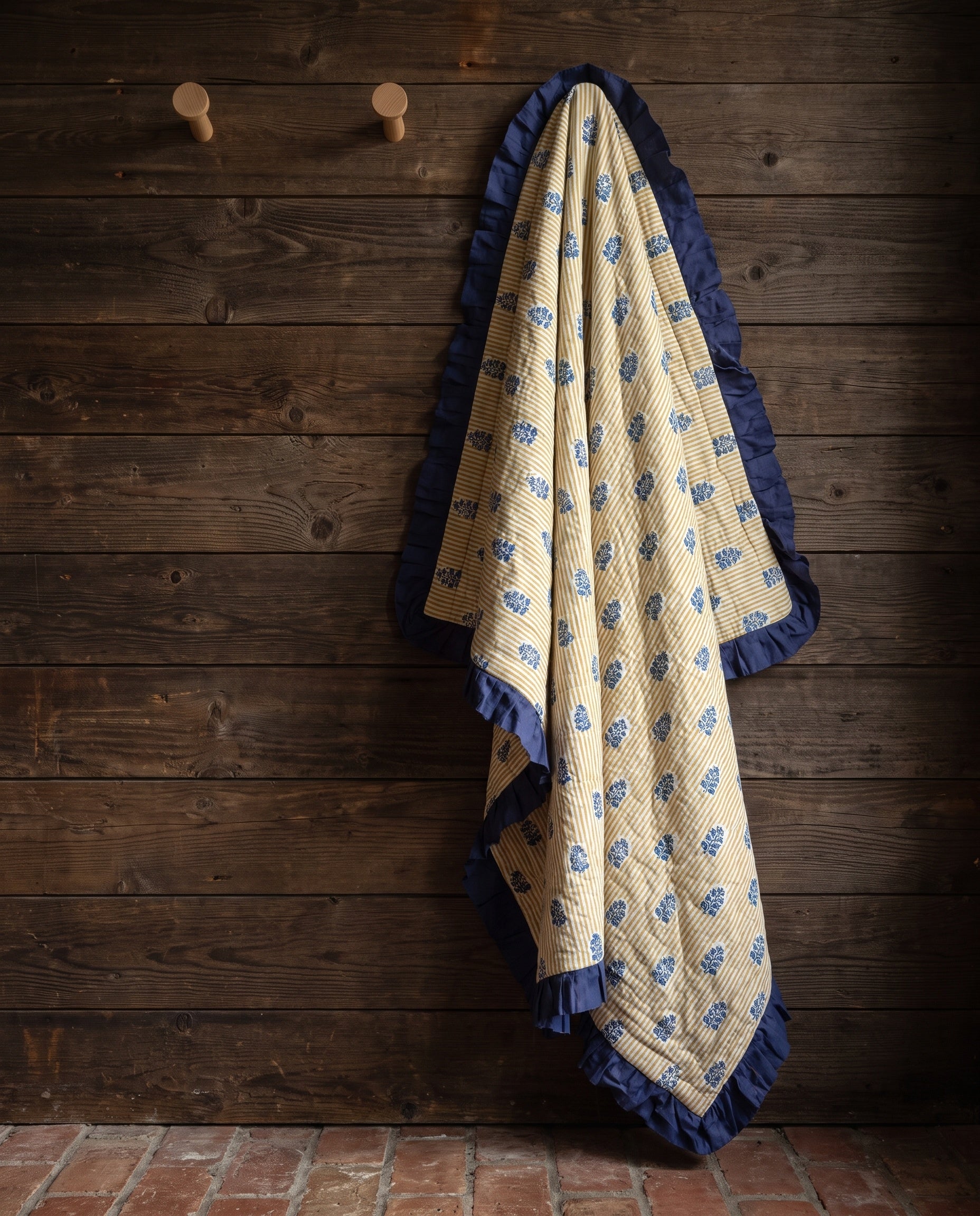 Maple Bloom 100% Cotton Reversible Handmade Artisanal Baby Blanket