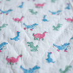 Rawr and Rest - 100% cotton, Reversible Hand Made Artisnal Baby Quilt