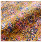 Fern Marigold Handmade Kantha Queen Bedspread
