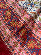 Fern Terracotta Handmade Kantha Bedspread